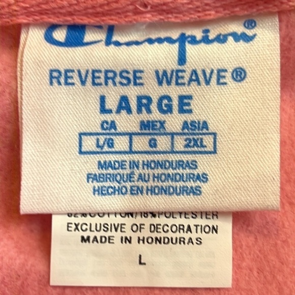 Champion reverse weave heavy weight SZ Large bubblegum, Pink Hoodie NEW! - Picture 5 of 9